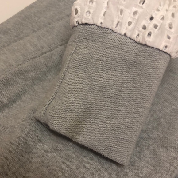 GAP Gray and White Eyelet Sleeve Zip-Up Jacket - Picture 8 of 8